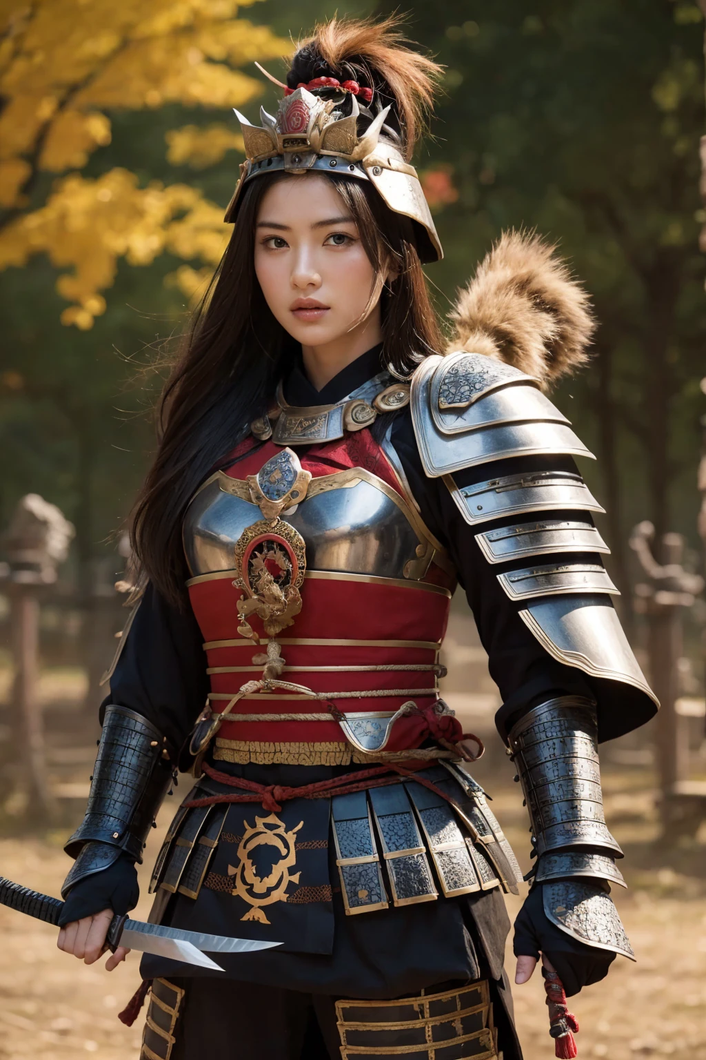 warrior、samurai、knife、armor、Sengoku Warlords、Beautiful woman