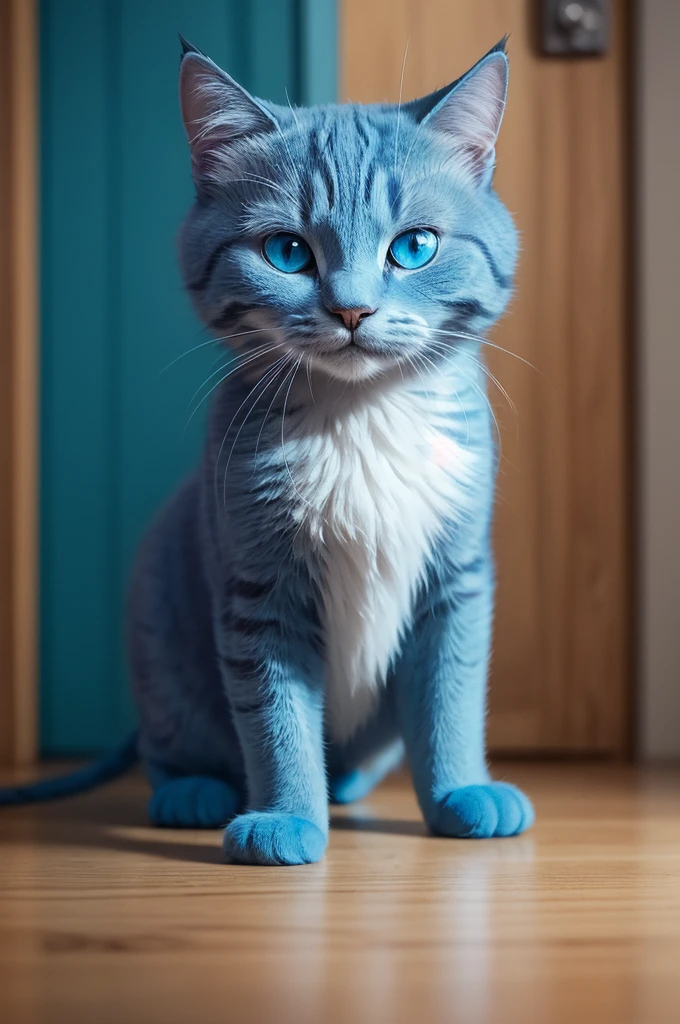 ((best qualityer)), ((work of art)), (detailded), 1 A Blue Cat Named Gumball