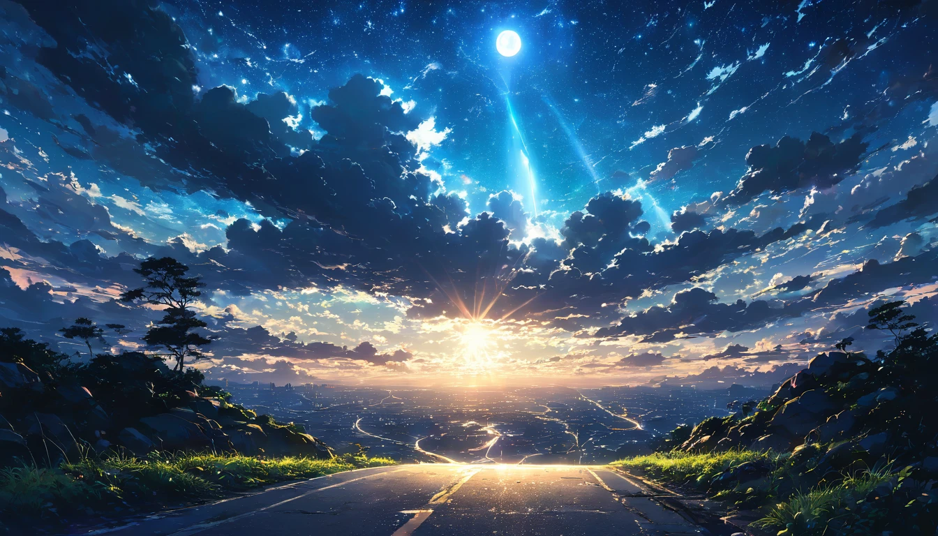 darkness, 暗darkness, Light, Ray, sky, Light line, God Secret的, god holy, hope, relief, road, future, cloud, Night Sky, Star, moon, silhouette, contrast, dramatic, Fantasy, Beauty, Sucked in, god々Shii, awe, God Secret,beautiful Anime Scenery, Landscape painting, Beautyデジタル絵画, andreas rocha, Beautyアートワークのイラスト, Wonderful Shii Wallpaper, Raymond Han, 背の高いBeauty絵画, Studio Greeble Makoto Shinkai, Beauty壁紙, Anime Scenery