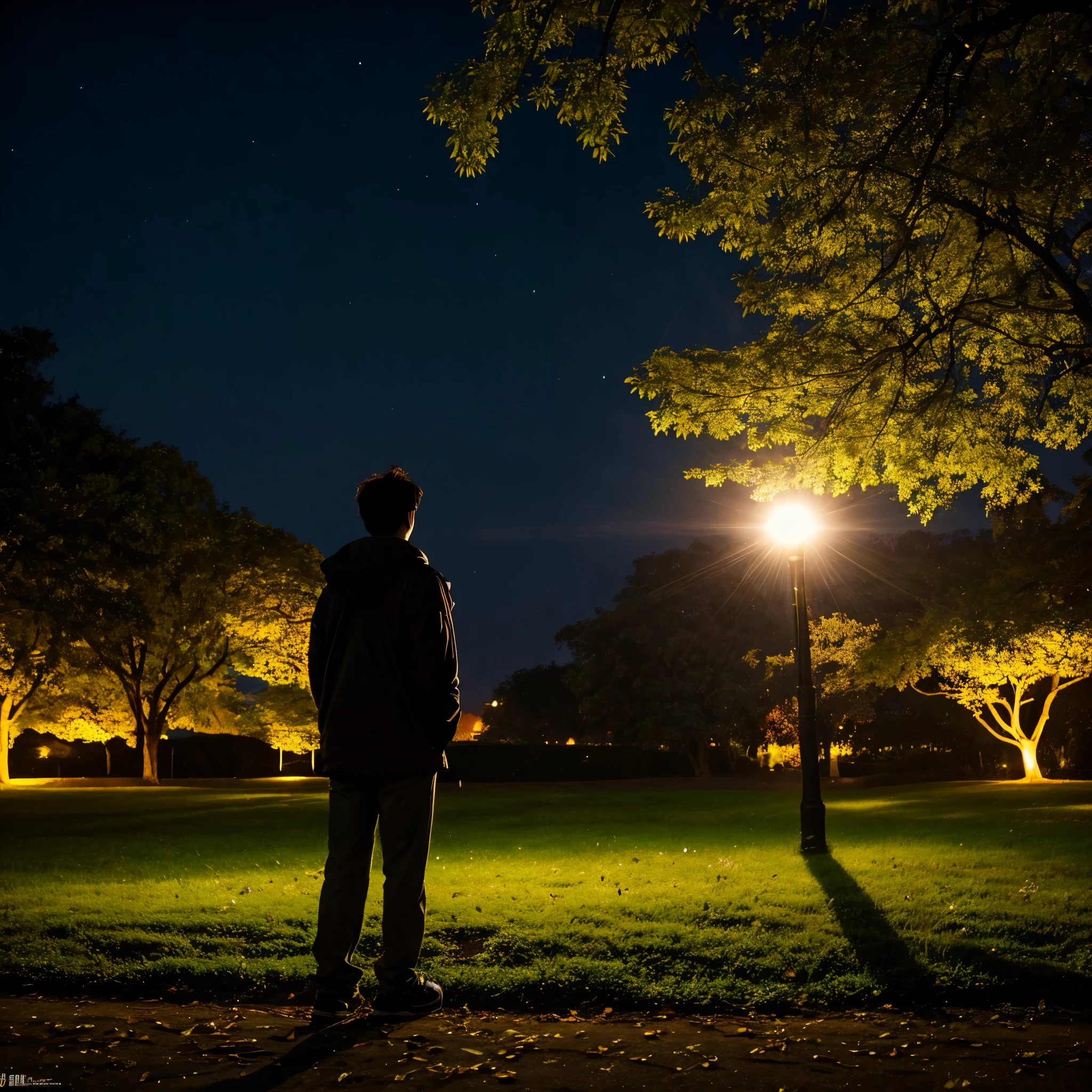 
Centered on the themes of truth and salvation、Draw a fruit sculpture in a park at night。This sculpture is、Emitting a soft light、Its glow illuminates the surrounding darkness.。

Before the sculpture、A tired-looking journalist stands。He likes to ponder the pain and truth of life.。Next to him、A dreamy-eyed girl gazes at fruit carvings。Her expression has、It represents a strong desire to seek inner truth and beauty.。

In the background is the scenery of a city park.、Tree swaying in the night wind々The image depicts the dim lights of a city in the distance.。The overall color tone、To express the silence of the night and deep contemplation、Dark blue or deep purple、And use a soft gold color to highlight the light in the sculpture.。
。 High resolution, masterpiece, Highest quality, Intricate details, Very detailed, Clear focus, Delicate skin, practical skin texture, texture, Delicate eyes, Professional, 4K, Shot with Canon, 85mm, Shallow and deep,  Kodak Vision Color, Exactly, Very detailed, photograph_\(Extremist\), photographpractical, practical, Post-processing, Maximum details, Roughness, Real Life, Extremist practical, Photorealism, photographgraphy, 8K Ultra HD, photographgraphy