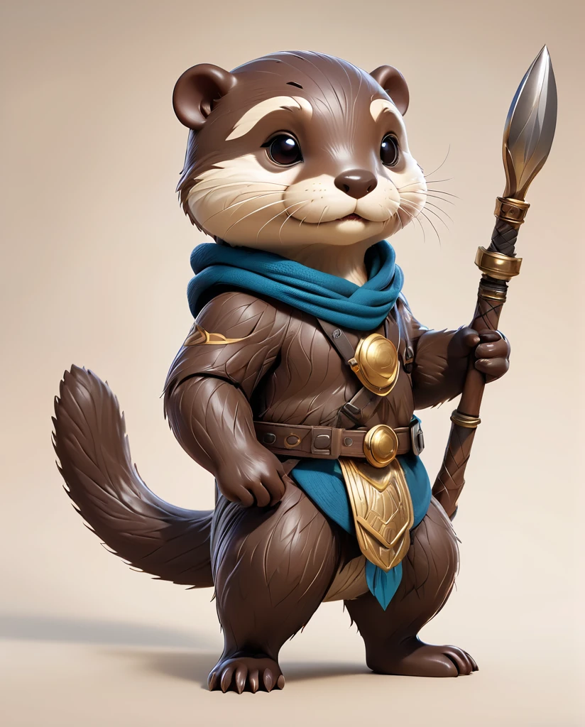 High-detail images Otter Warrior cute Full Body Shot Looking this way
