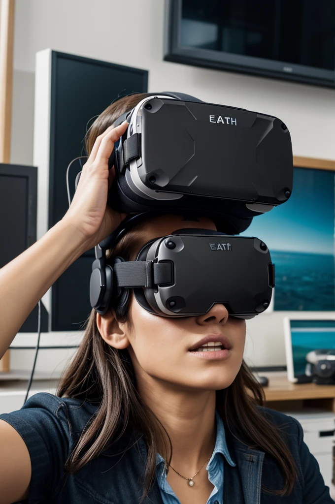 point of view with virtual reality seen the eath