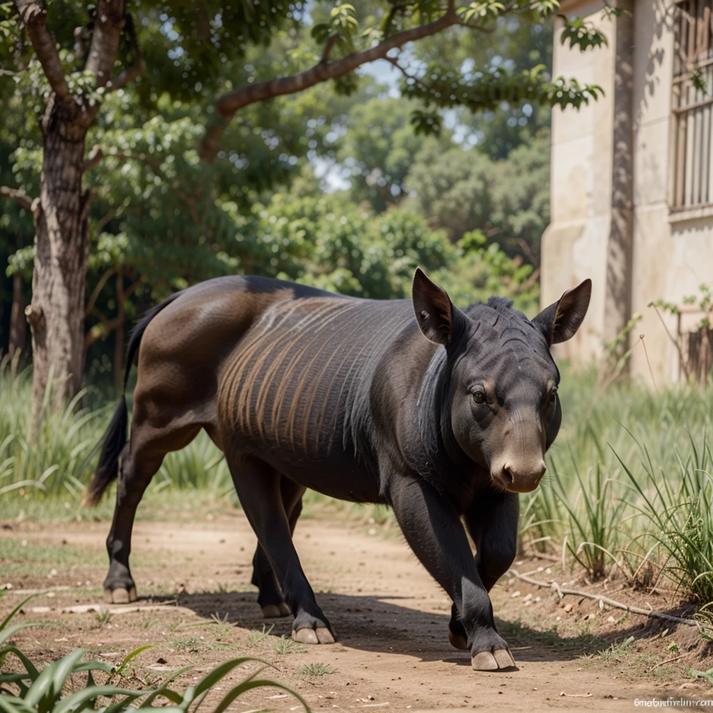 There is nature,Environmental friendly,science and technology,animal,Plant elements,A little more beautiful, a little more complicated,The one in the picture is a Malayan tapir!