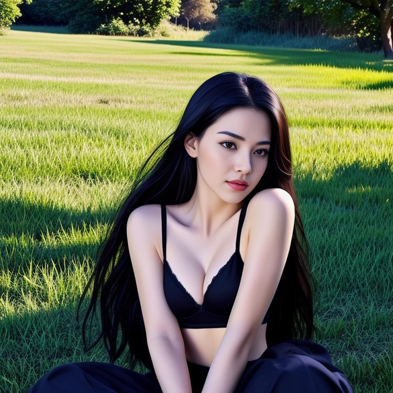 Araaf woman close-up, ของผู้หญิงlong hairชาวเอเชียตะวันออกเฉียงใต้ที่มีใบหน้ากลม, ,ผมหางม้าlong hair,float up, black eyes, staring at the viewer, abdominal muscles, shiny body, Large chest 36 inches, morning sun, (sexy poses), ((face details)), realistic, Masterpiece, Highest quality, lens flare, shade, [[Chromatic aberration, digital painting, 8K, 45,000,000,000 pixels, Thai chat set, t-shirt, long hair,black eyes,abdominal muscles, The body is beautiful and strong., rounded chest, (digital painting, HDR, high contrast),