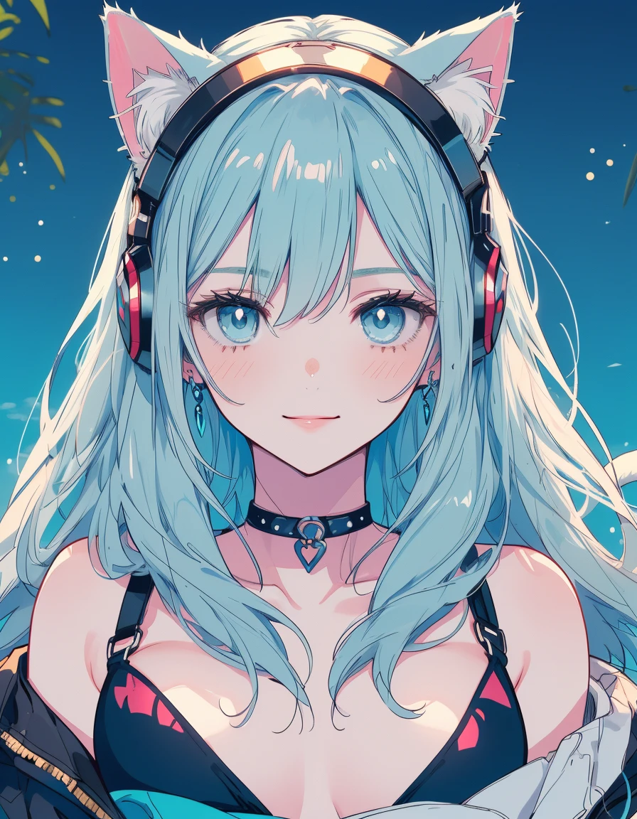 Miku Hatsune,Arabic, tanned skin, High Definition, kitsune ears, tribal tattoo, shy girl, Small breasts add_detail 