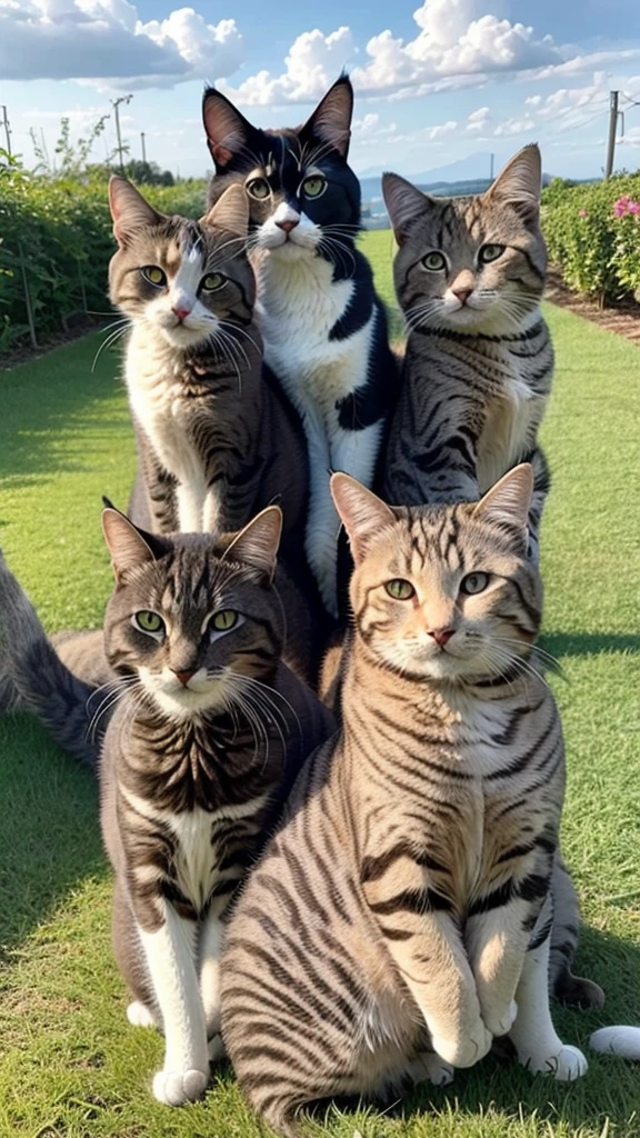 A large number of cats