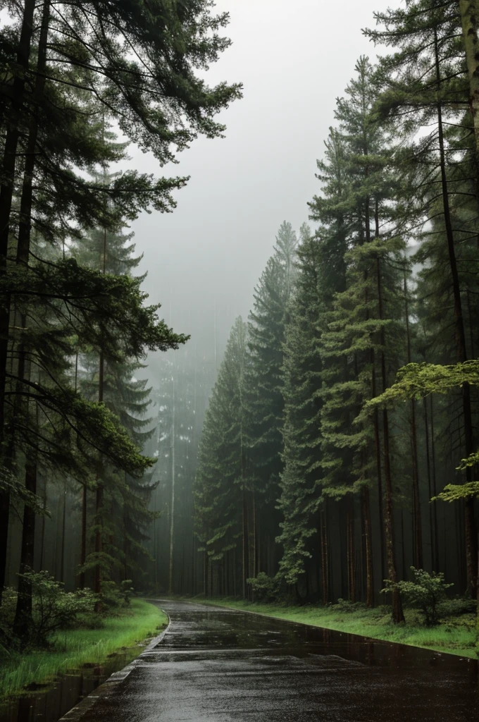 rain in the forest