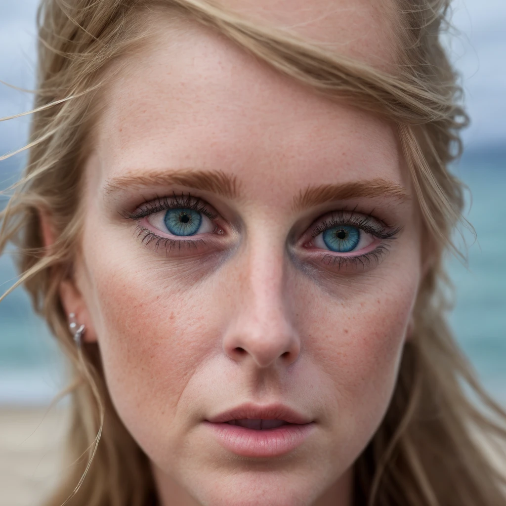 realistic photo, a realistic photo of 24 year old woman, beach, (1girl), (extremely detailed CG unity 8k wallpaper), photo of the most beautiful artwork in the world, professional majestic (photography by Steve McCurry), 8k uhd, dslr, soft lighting, high quality, film grain, Fujifilm XT3 sharp focus, f 5.6, High Detail, Sharp focus, dramatic, (looking at viewer:1.2), (detailed pupils:1.3), (natural light), she is a typcial icelandic woman