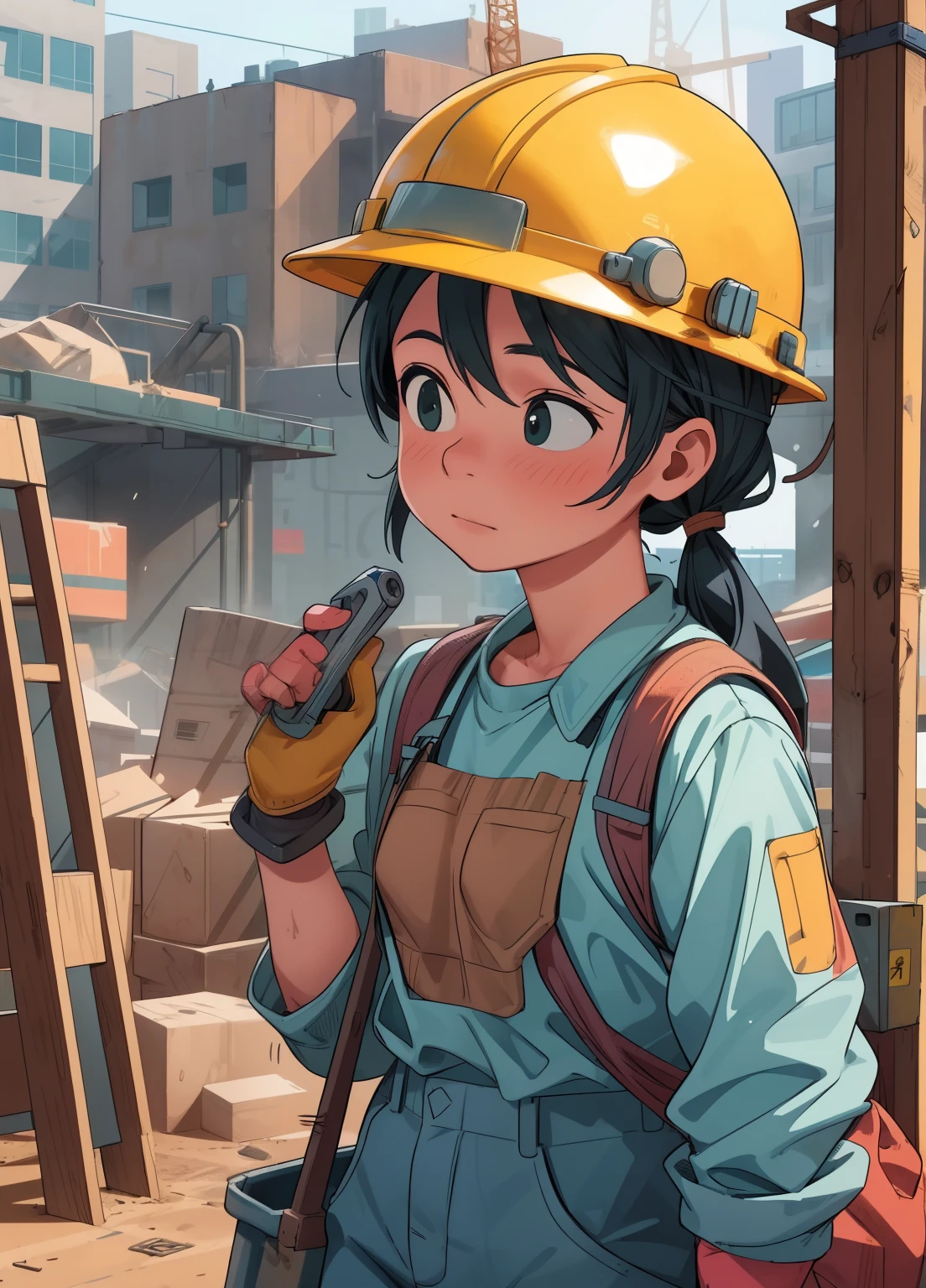 (masterpiece、Highest quality、Highest quality、Official Art、Beautiful and beautiful:1.2)、(One girl:1.3)Hatsune Miku、Twin tails,Beautiful breasts,Helmetをかぶる、安全Helmet、黄色いHelmet、Gaten、Nikkapokka、Baggy trousers、construction、architecture、steel frame、Work clothes、construction現場で働く女の子、construction現場、towel、Strong man、safety first,Girl at the construction site, wear long sleeve shirts, cargo pants, Safety Helmet, and holding a Powerful methods in her hand.

(High resolution,4K,Highest quality:1.2),Very detailed,(Realistic:1.37),Large-scale construction site,Professional,Industrial Lighting,Vibrant colors,Bokeh,Gritty atmosphere

[Construction worker], [Urban], [Dynamic pose], [Powerful methods], [Safety Policy], [concrete], [crane], [Dust and debris], [Blueprint], [construction machinery], [steel frame], [Helmet], [Work gloves], [scaffold], [Construction site signage], [Noise and activity], [Yellow caution tape], [Sunlight and shadow], [Busy workers], [Dirt and mud], [Construction Vehicles], [diligence]

This Professional prompt、I hope it helps you to create something beautiful, Detailed images of girls working on a construction site.。.