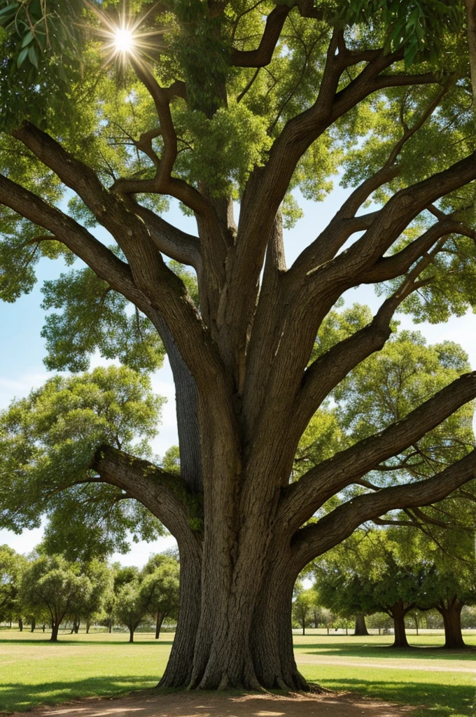 A cartoon tree with face