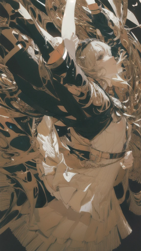 leaning back with hands out in the air,girl、high school girl、(masterpiece, highest quality, official art:1.2), (flat color:1.5),(colorful),looking at the viewer,1 girl,alone, white background, ,(2D:1.5) ,NSFW