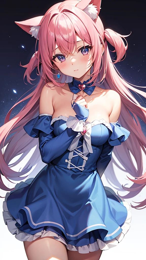 Magical girl Blue Costume blush Directly facing