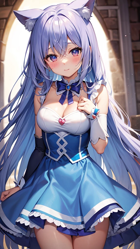 Magical girl Blue Costume blush Directly facing