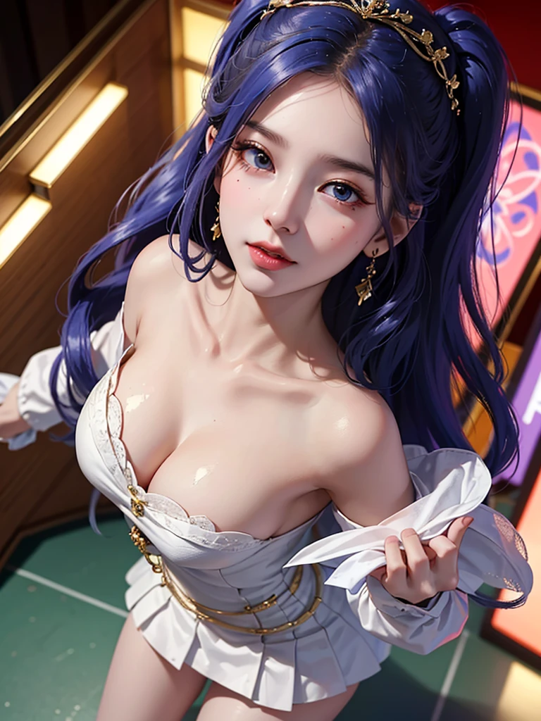 ((((Best Quality, 8K, 32K, masterpiece, 1.2)))),{{solo}},nsfw,{{{Artist: EUPHORIA's style}}},((perfect beautiful face:1.2)), in love hotel, wearing, idol dress, netorare, netorare face, spreading pussy with fingers, embarrassed, high quality of vagina, vivid pussy,((a lot of public hairs:1.1)),