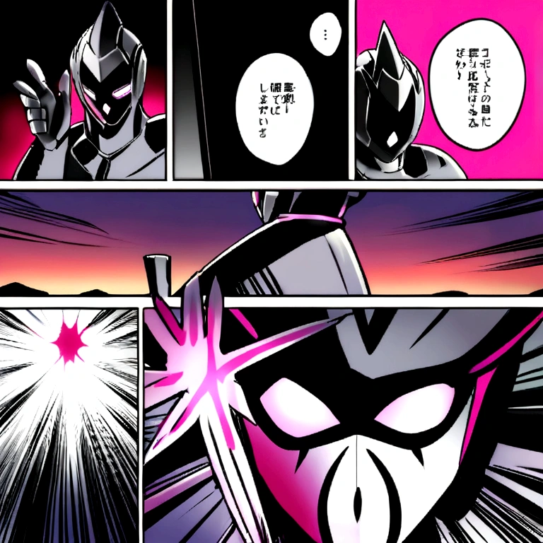 Precure Villain Dark Black with Ultraman Comic