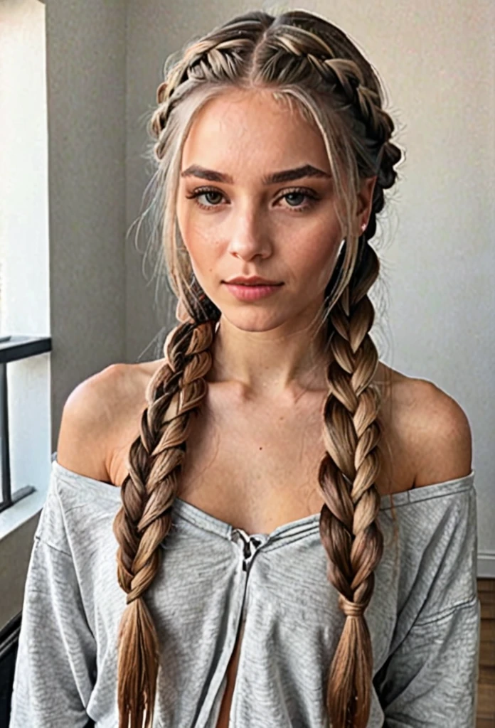 with long braided hair