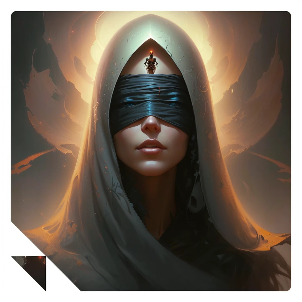 picture of a woman blindfolded, Julie Bell Beeple, peter mohrbacher. Unreal engine, peter mohrbacher style, WLOP искусство, graphic artist peter mohrbacher, mohrbacher, Beeple and Jeremiah Ketner, Yuri Shvedoff and Tom Bagshaw