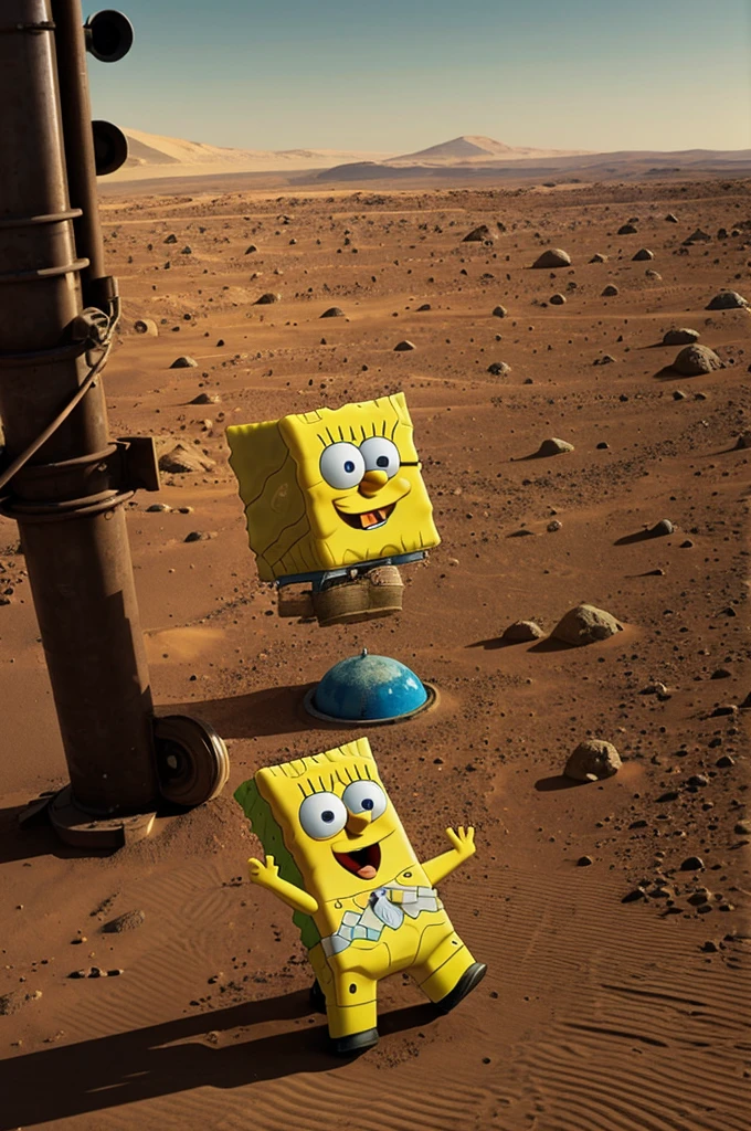 A picture that includes mars, prison and spongebob