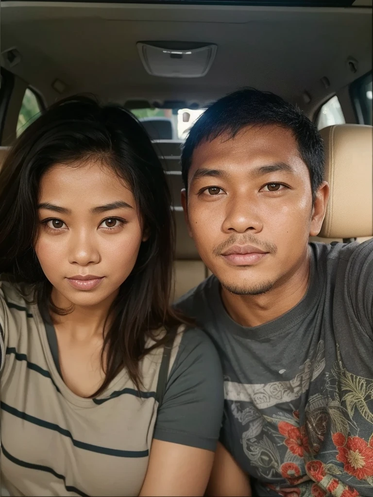 indonesia woman and man, (plump woman) , ( young man)