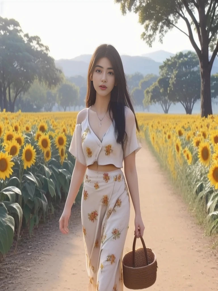Araaf woman close-up, ของผู้หญิงlong hairชาวเอเชียตะวันออกเฉียงใต้ที่มีใบหน้ากลม, ,ผมหางม้าlong hair,float up, black eyes, staring at the viewer, abdominal muscles, shiny body, Large chest 36 inches, morning sun, long hair,black eyes,abdominal muscles, The body is beautiful and strong., rounded chest, (digital painting, HDR, high contrast), 3-D, 8K, 45,000,000 pixcels,