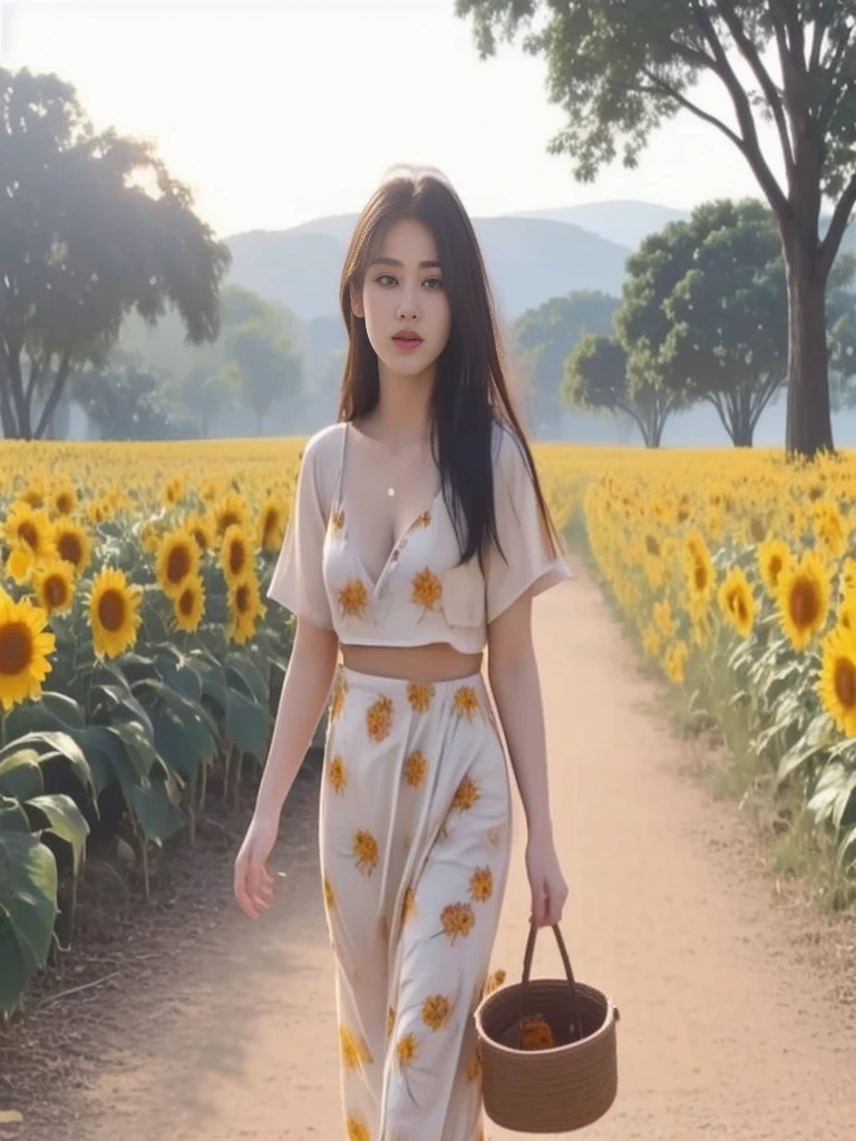 Araaf woman close-up, ของผู้หญิงlong hairชาวเอเชียตะวันออกเฉียงใต้ที่มีใบหน้ากลม, ,ผมหางม้าlong hair,float up, black eyes, staring at the viewer, abdominal muscles, shiny body, Large chest 36 inches, morning sun, long hair,black eyes,abdominal muscles, The body is beautiful and strong., rounded chest, (digital painting, HDR, high contrast), 3-D, 8K, 45,000,000 pixcels,