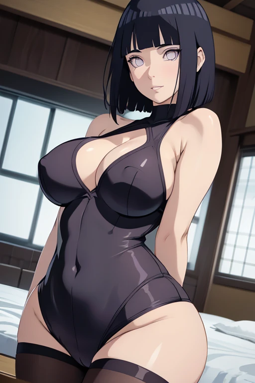 ((extreme detail)),(ultra-detailed), extremely detailed CG unity 8k wallpaper, best quality. Girl with thick fat chunky physique. Her height is around 5 feet 2 inches (157 cm), with a huge mommy body. Her skin tone is fair and smooth, giving her a older appearance.
Her short hair is a vibrant dark blue color, reaching just her shoulders. It is straight and has a slight natural shine to it. The hairstyle frames her face nicely and gently cascades down, with a few strands falling near her cheeks.
Hinata's most distinguishing feature is her captivating eyes. The irises of her eyes are a mesmerizing pale lavender color. The Byakugan manifests as a series of veins that spread out from her pupils and across her irises in a web-like pattern.
In terms of facial features, Hinata has a soft and gentle countenance. She has a slim nose, and her lips are naturally pink and slightly full. Her eyebrows are well-shaped and neatly arched, framing her eyes beautifully.
Her boobs are huge and well shaped. they are massive and u can see a nipple ouline
Overall, Hinata's appearance is characterized by her serene and kind expression, representing her gentle nature. Sexy girl with huge boobs and thick body is wearing a body-tight suit wear you can see all or her curves and nipple outline white hair. She is thick busty fat and has huge boobs her suit is very very tight and covers her whole body you can see all of her cerves and body. Full body body suit very tight you can see her full body