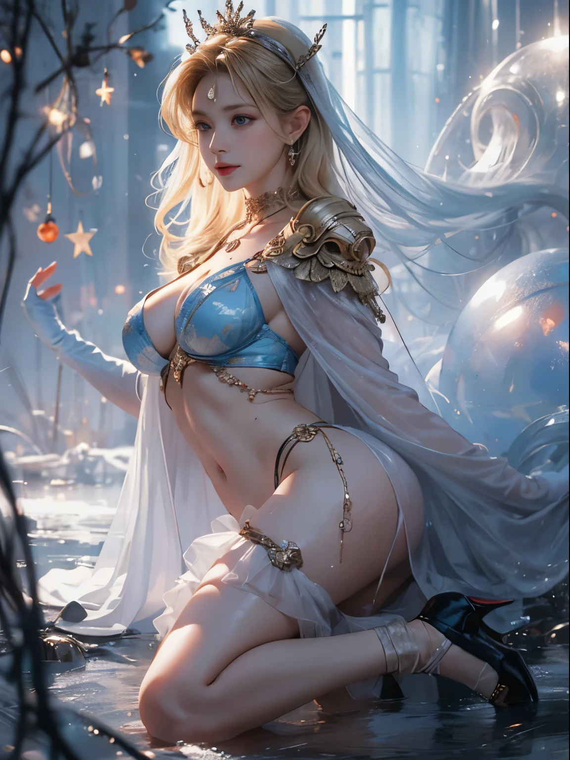 (8k extremely detaileded CG unit wallpaper),(Highest quality),(Best illustrations),(Best Shadow), (detailed: 1.4), 。.。.。.。.。.。.。.3d, んdebtdebt(High Dynamic Range), Light Tracing, NVIDIA, Super Resolution, Scattered beneath the surface, PBR Textures, Post-processing, Anisotropy debtiltering, Depth of written boundary, Maximum sharpness and acutance, Multilayer Texture, Albedo and Specular Maps, Surface Shading, Accurate simulation of light-matter interactions, Perfect balance, Octane Rendering, Two-tone lighting, wide aperture , Low ISO,White balance,Rule of Thirds,8K RAW,intricate-detailed, Delicate pattern, Deep Shadow, masterpiece, real, Roughness, Surreal, Photographed with Canon EOS R5, 50mm lens, debt/2.8, Sharp debtocus, Smoothing, Roughness, Real Life, Photorealistic, Cinematography, 8K Ultra HD,In the flower field,Blue debtlower Girl,1 Girl,solo,Europe,Beautiful Bride,Light Smile,Highly detaileded blonde hair,Mature Woman,Sky Blue Gossamer Veil,Sky blue light cloak,Sky blue gossamer coat,Sky blue thin skirt,Sky blue lace underwear,Sky Blue Lace,Sky Blue Gossamer Gloves,choker,Earrings,gem,Small items,Headdress,Hand decoration,Leg decoration,High heels,Huge breasts,Large Breasts,Big Breasts,Burst chest,Big Breasts,Ample breasts,Expose your breasts,Exposed breasts,Tight waist,Naked butt,Big butt,Bare Belly,Belly button,Wet,Wet body,Sweaty body,Shiny skin,
