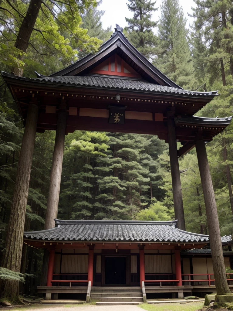 Japanese style　In the dense forest　Abandoned Shrine　Crow