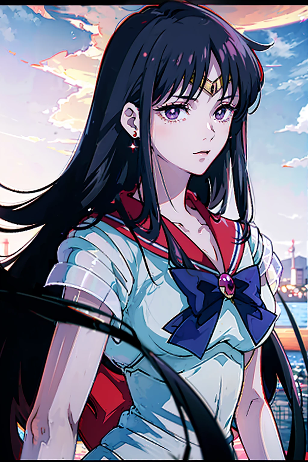 Sailor Mars, Unhealthy face, Dark Eyes, Dark circles under the eyes, Long Hair, 