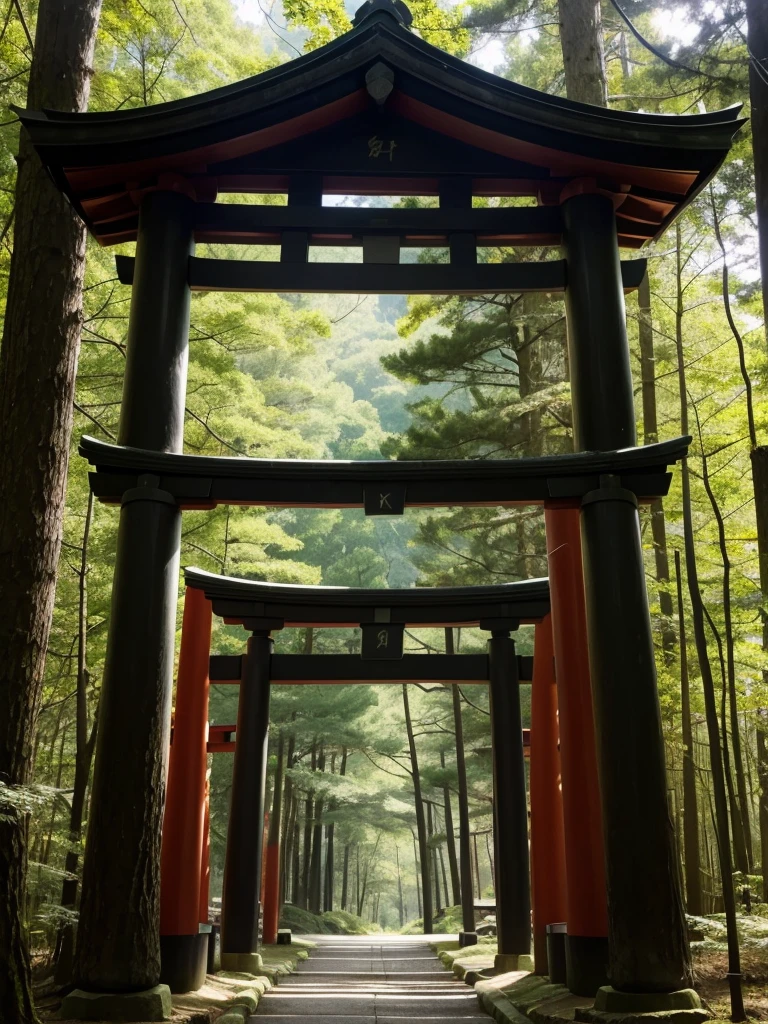 Japanese style In the dense forest torii
Crow
