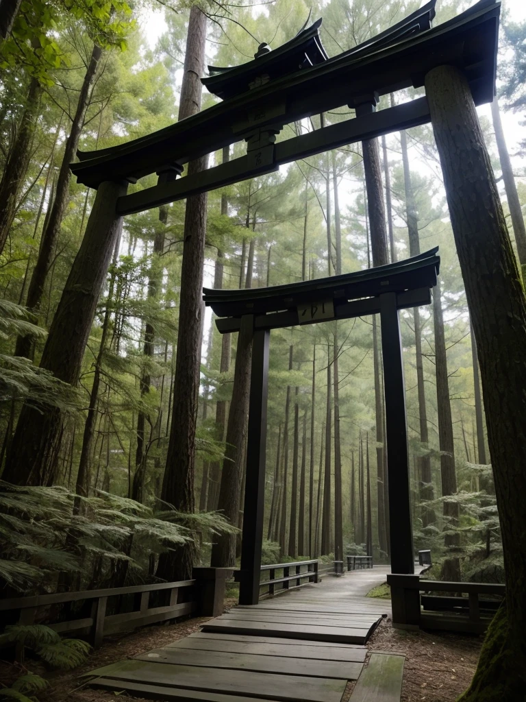 Japanese style In the dense forest torii
Crow