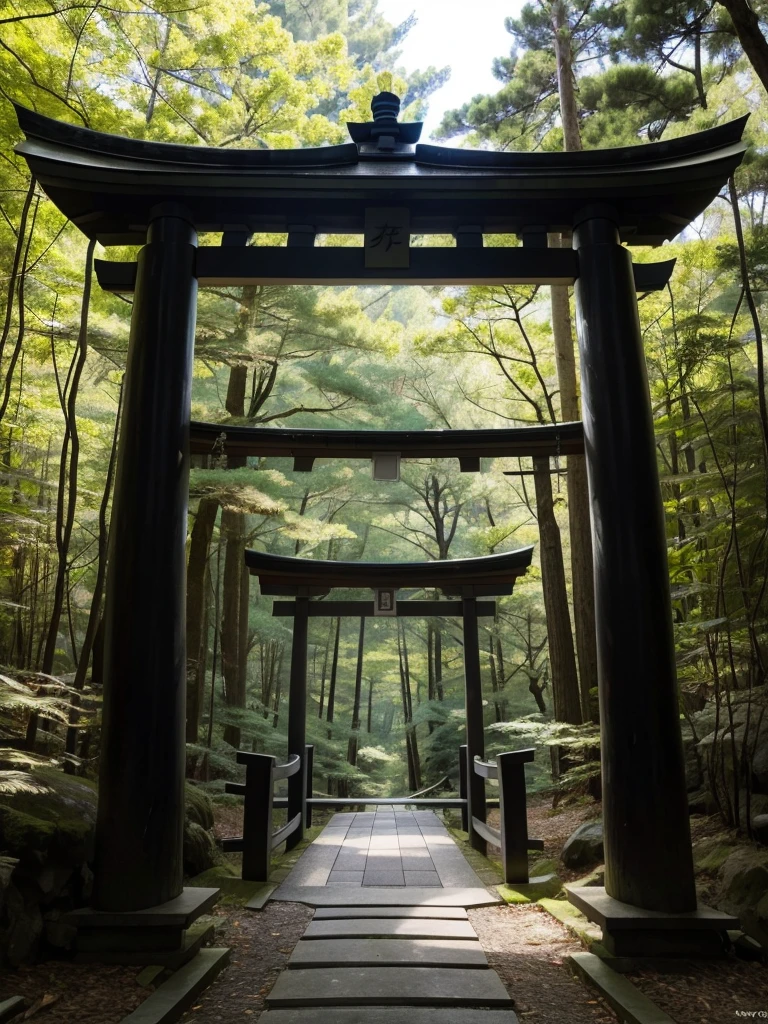 Japanese style In the dense forest torii
Crow
