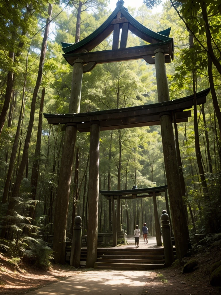 In the dense forest torii child