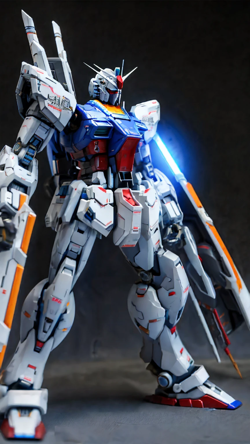 (Spherical blue light)Wrapped in、Giant humanoid robot、Strike Freedom、