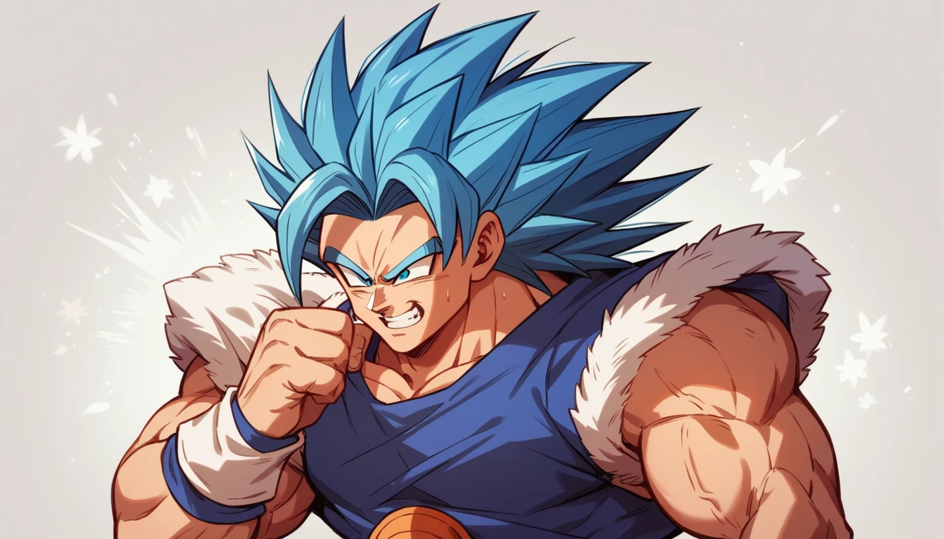 Ungry goku in supersaiyan blue