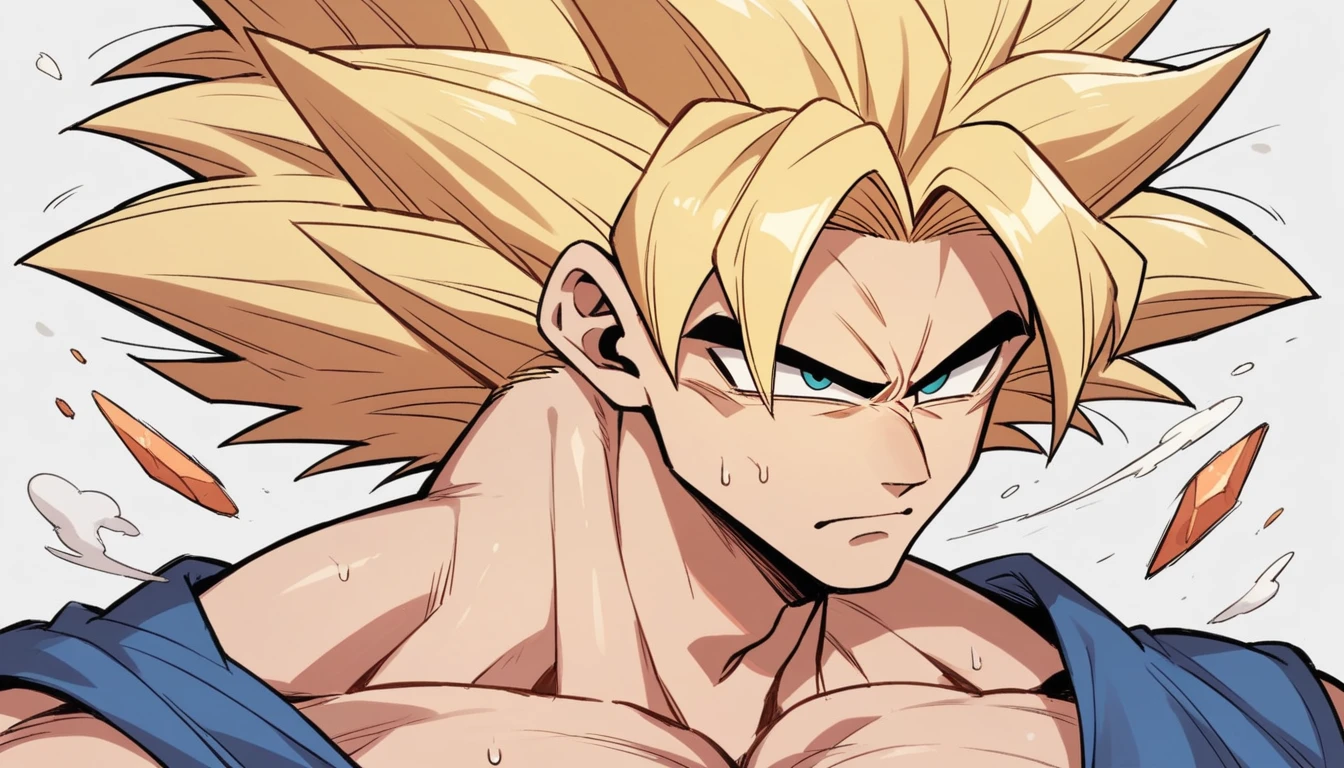 Ungry goku in supersaiyan blue