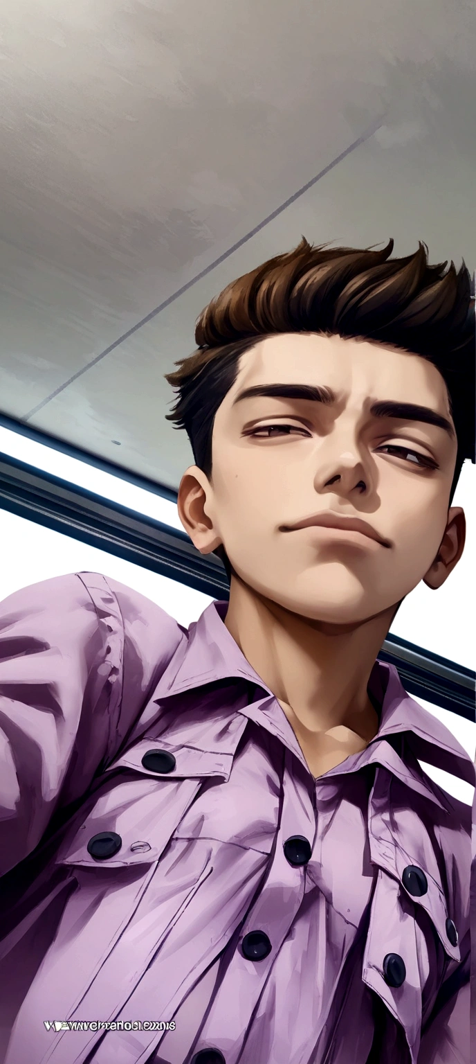 Change background anime handsome boy realistic face