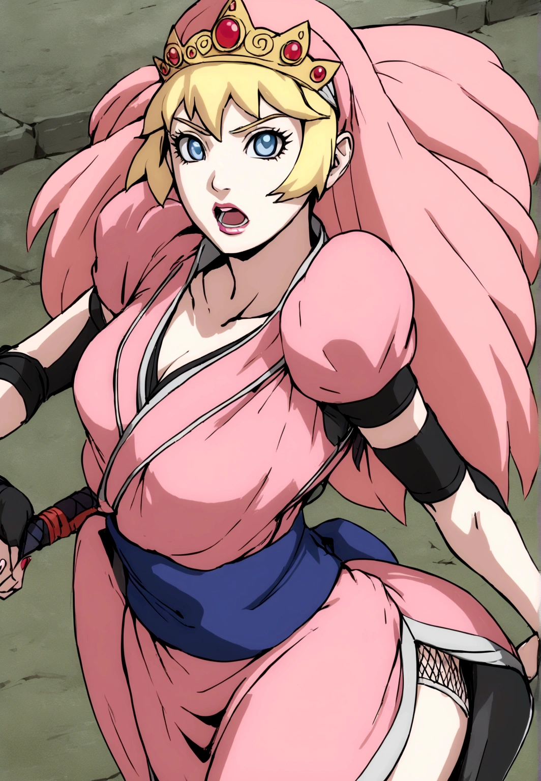 princess peach if she were a ninja from the naruto series