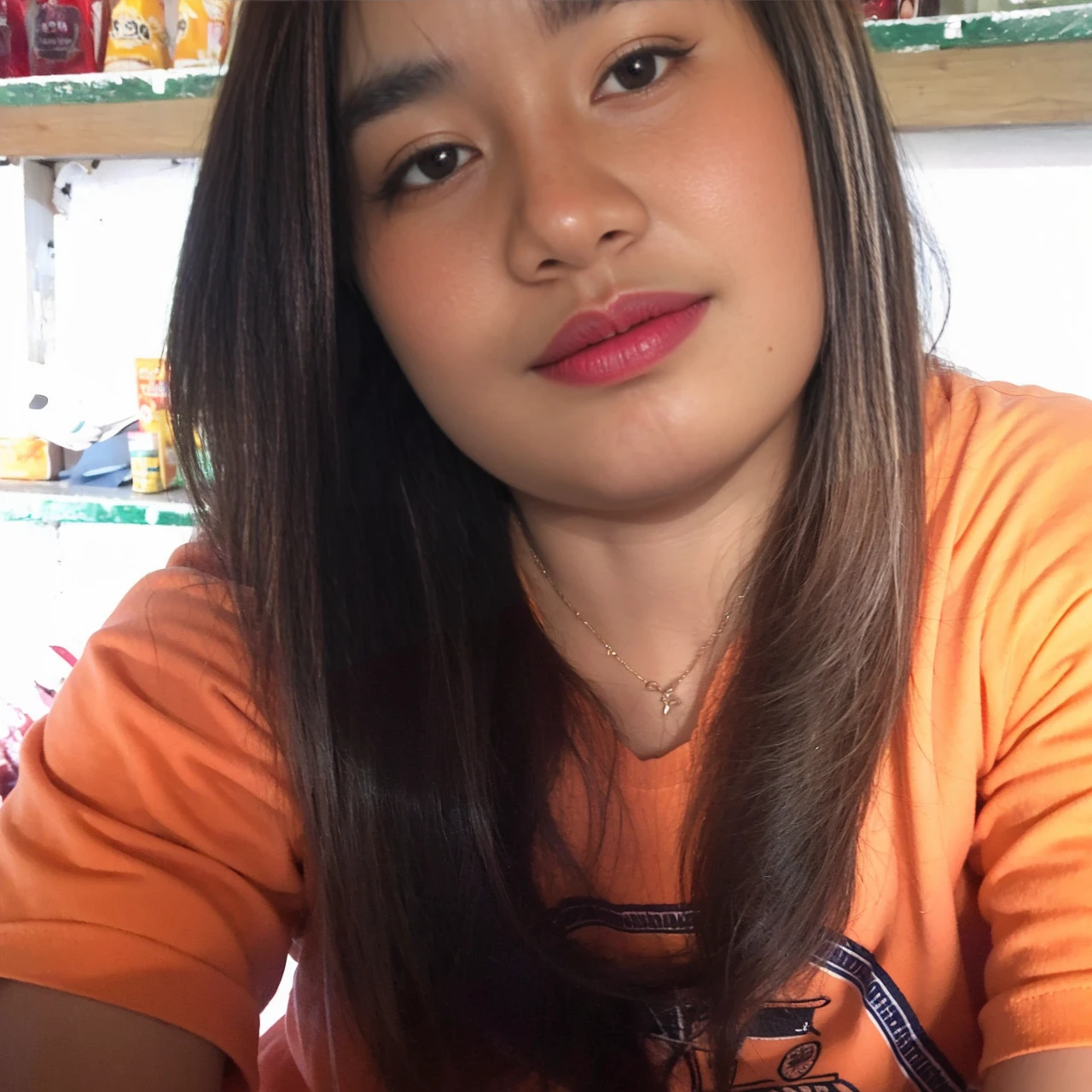 muste piece、High resolution、convenience store of the future、Convenience store clerk、26 year old female、1girl clerk、looking at the camera、smile、Finished as pictured、The cashier is also beautiful、Her skin is white and beautiful、long and beautiful hair、inner color、hair should be tied back、Clerk's uniform、