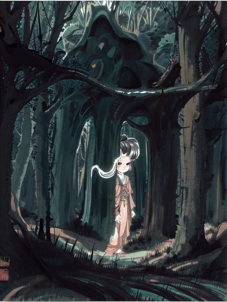 In the dense forest torii child