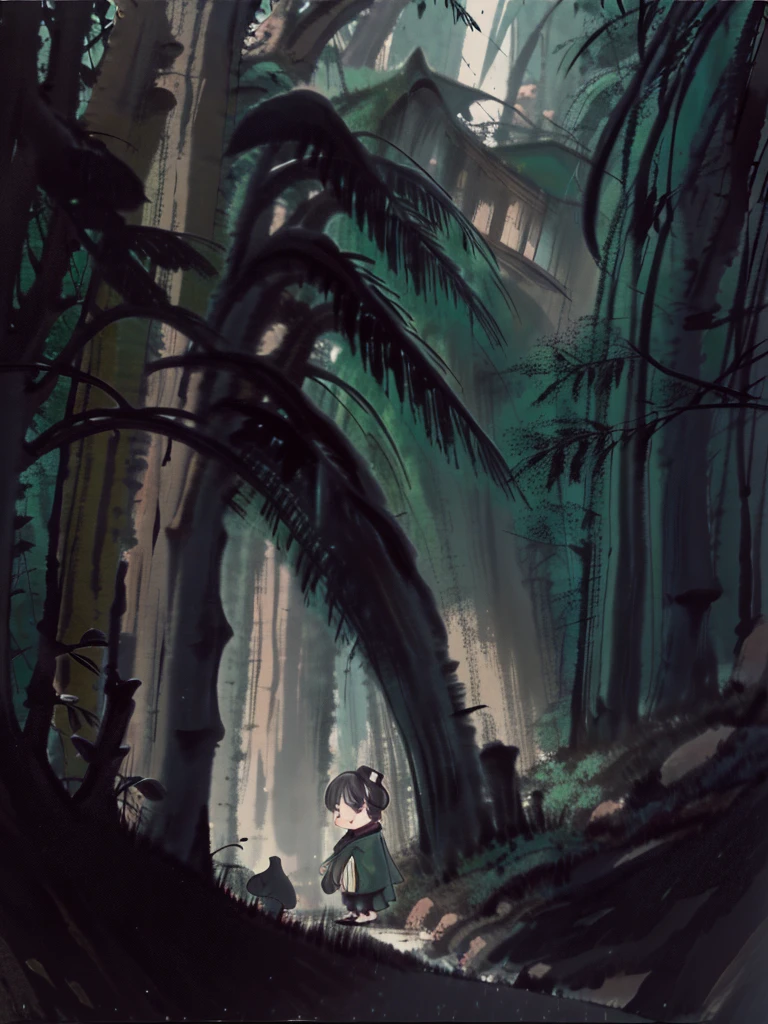 In the dense forest torii child