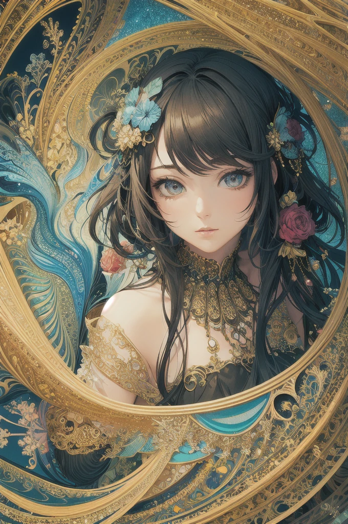 (masterpiece, top quality, best quality, official art, beautiful and aesthetic:1.2), (1girl), extreme detailed,(fractal art:1.3),colorful,highest detailed