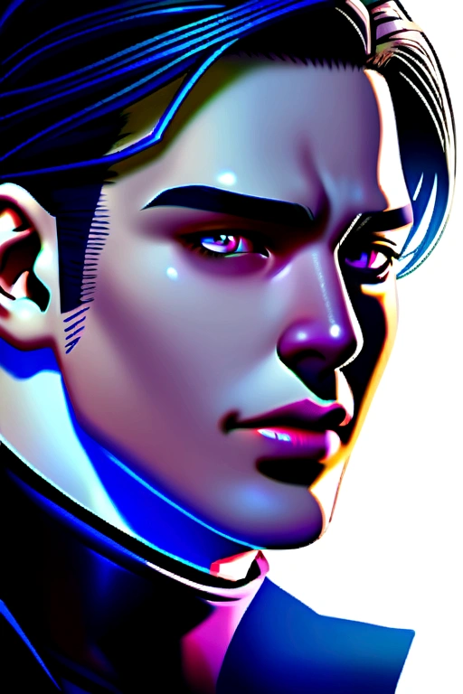Change background cyberpurnk handsome boy realistic face