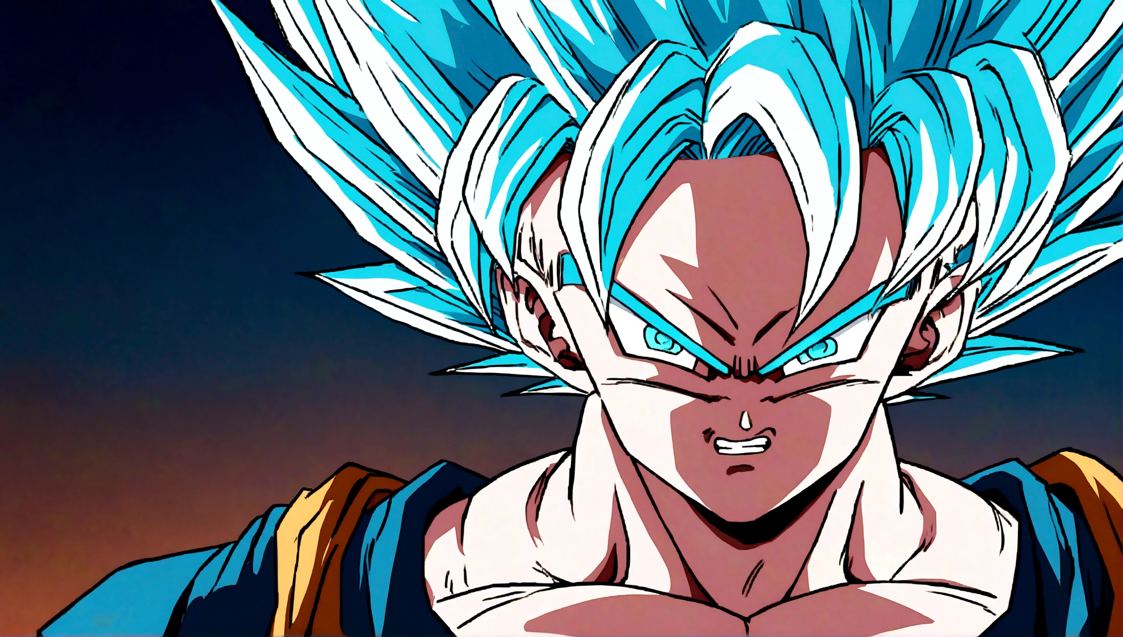 angry goku in super saiyan blue
