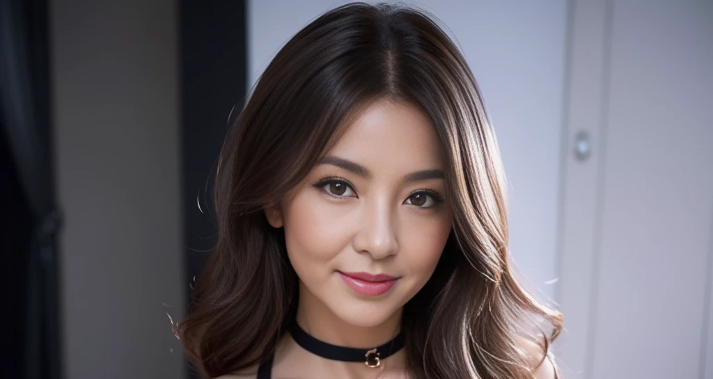 1gravure, from the chest up, masutepiece, Best Quality, Ultra-detailed, Photorealistic, super detailed skin, Perfect Anatomy, (1 japanese mature woman), (Solo), sixty years old, (Wrinkles at the corners of the eyes:1.3), Large breasts, A MILF, glamor, A sexy, Chromo-white skin, Looking at Viewer、Super large udder、Sleeveless knitwear、Tight Fit Knitted Dresseuchimuchi、Black pantyhose、high-heels、Smile、sitting on、Hotel bedroom