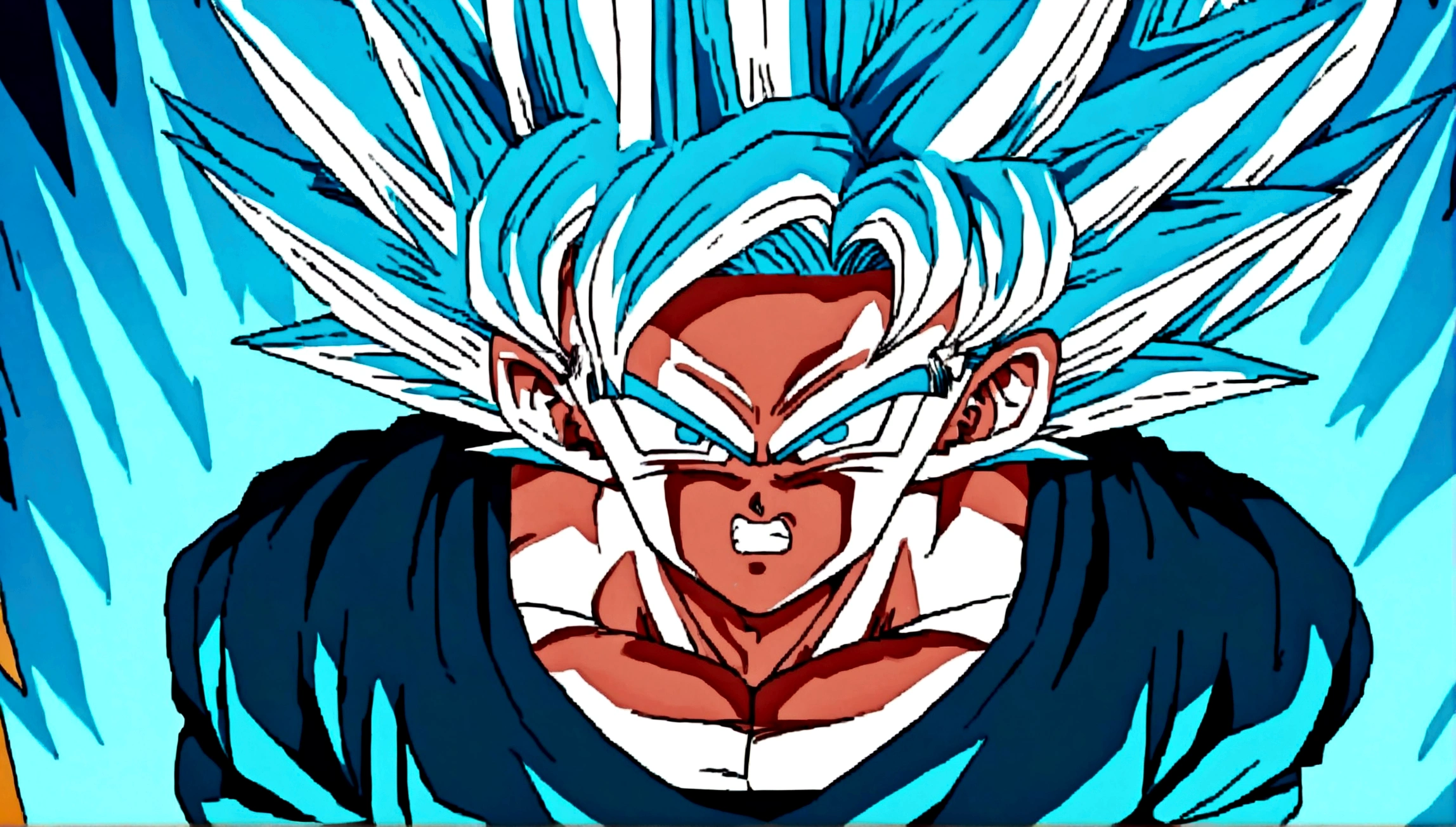 angry goku in super saiyan blue
