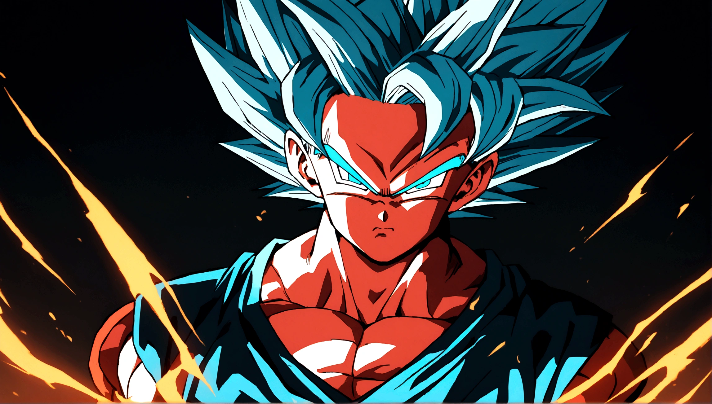 angry goku in super saiyan blue
