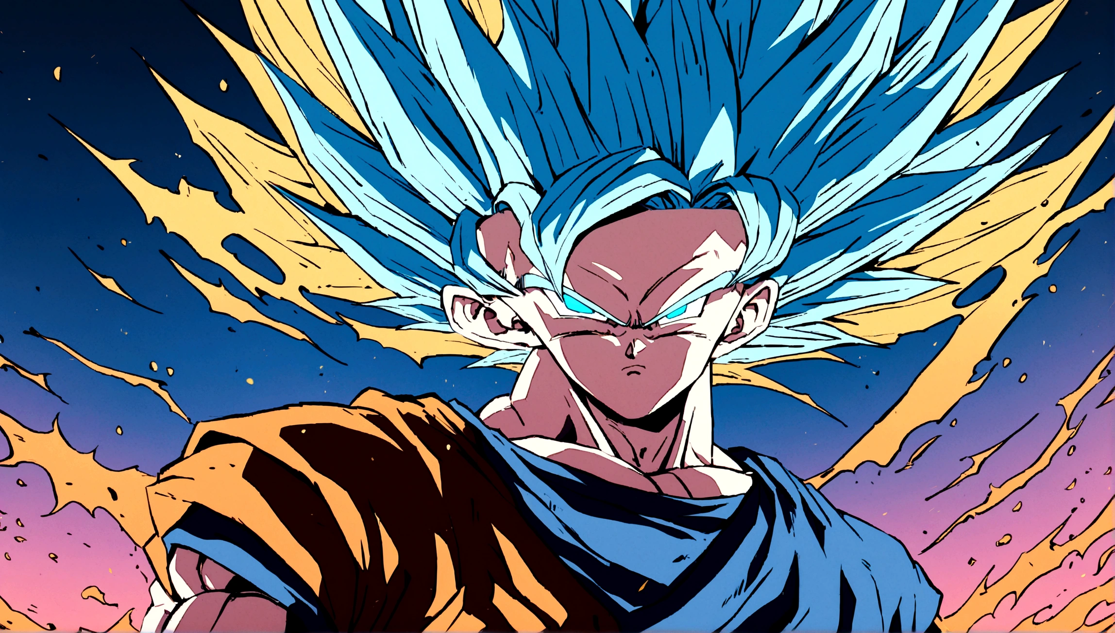 angry goku in super saiyan blue
