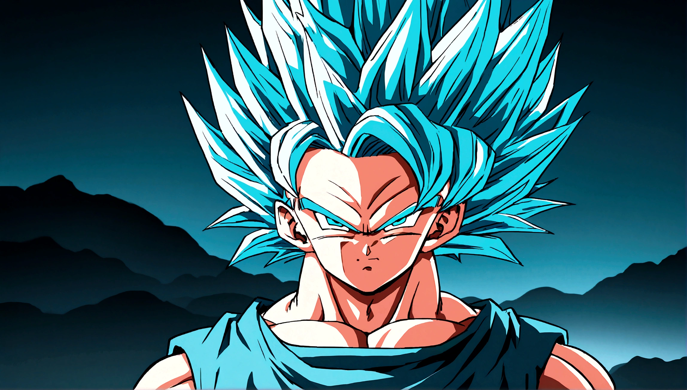 angry goku in super saiyan blue
