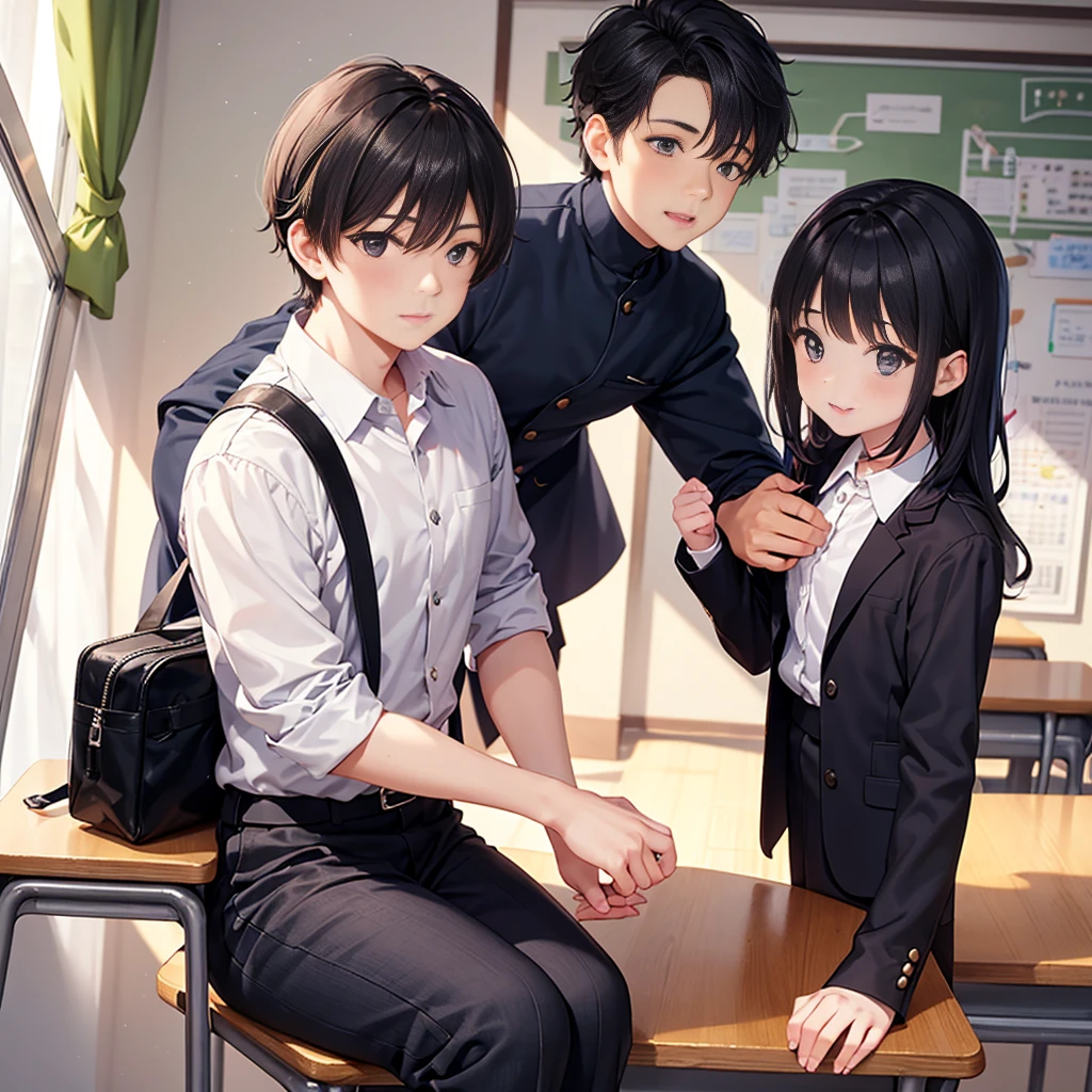 Highest quality,Highest quality,A female elementary school teacher in her 30s and a 6-year-old boy、The teacher is wearing a tight long skirt、The teacher hugs the boy from behind.、Put your hand in your crotch、Boys holding skirts